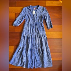 Marine Layer Willow Doublecloth Midi Dress in Marlin